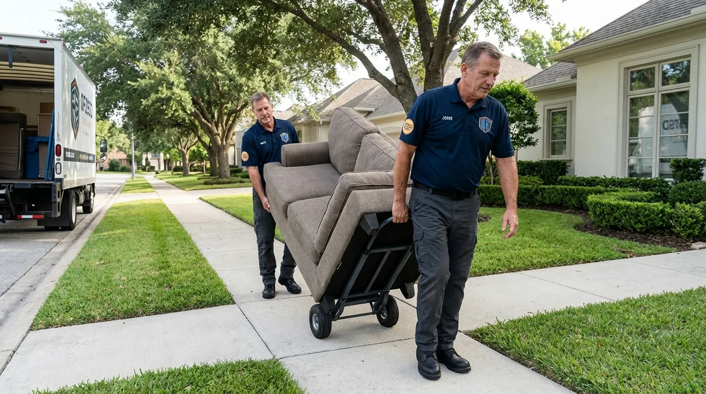 Local residential moving crew loading furniture in Prior Lake, MN